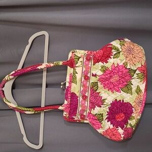 Vera Bradley Hello Dahlias Retired Purse Shoulder Bag Floral Kiss Lock GUC READ